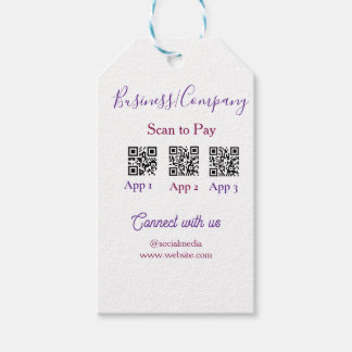 Etiqueta Para Presente Logotipo de negócios para pagar com código QR nas 