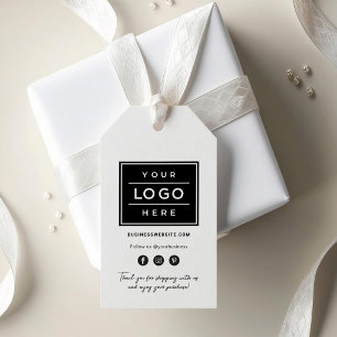 Etiqueta Para Presente Logotipo de Negócios Personalizado de Compras Obri