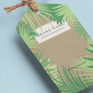 Etiqueta Para Presente Logotipo de palma tropical Marcas de travamento do