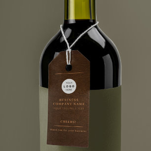 Etiqueta Para Presente Logótipo elegante, garrafa de vinho personalizada