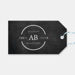 Etiqueta Para Presente LOGOTIPO MONOGRAMA HIP & EDGY com SETA em MADEIRA