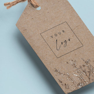Etiqueta Para Presente Logotipo personalizado Kraft Hang Tags W/String
