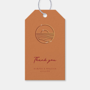 Etiqueta Para Presente logotipo sunset terracotta obrigado