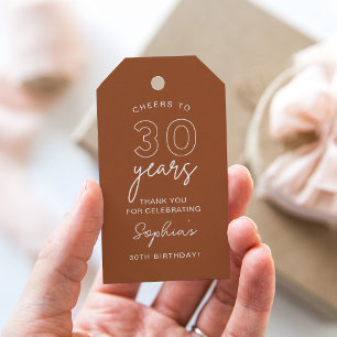 Etiqueta Para Presente LOLA aniversário de 30 anos Terracotta Favor