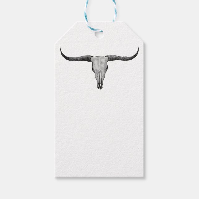 Etiqueta Para Presente Longhorn Skull (Frente)