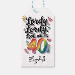 Etiqueta Para Presente Lordy Lordy Look Who’s 40 Birthday Party Thank You