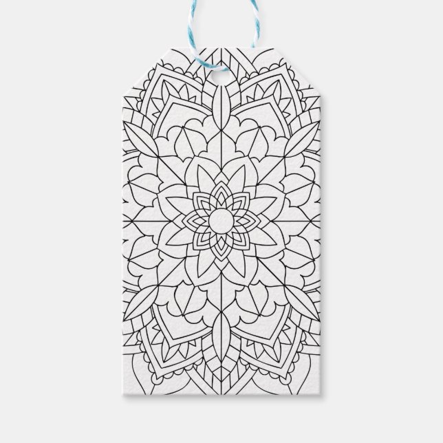 Etiqueta Para Presente Lotus Flower Mandala (Frente)