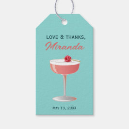 Etiqueta Para Presente Love and Thanks Custom Gift Tag with Cocktail