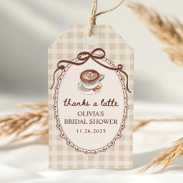 Etiqueta Para Presente Love is Brewing Gingham Coffee Bridal Shower Favor