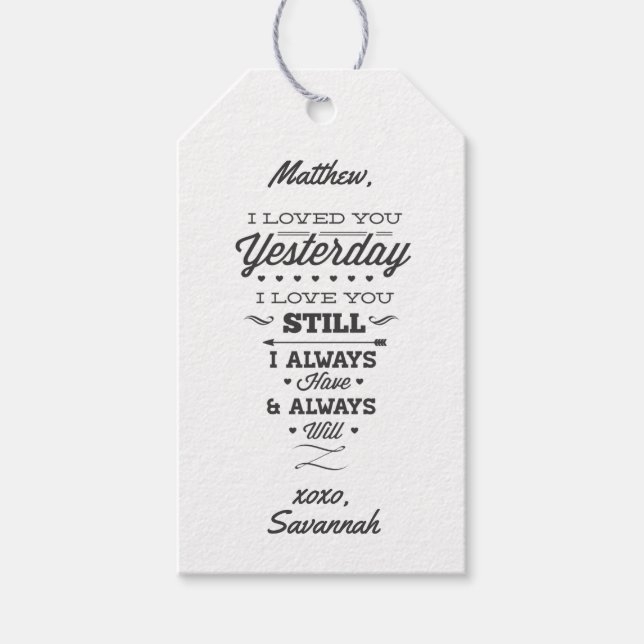 Etiqueta Para Presente Love Poem (Frente)