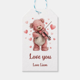 Etiqueta Para Presente Love You Teddy with Violin