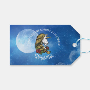 Etiqueta Para Presente Lua azul do Partido do Guerreiro Unicorn