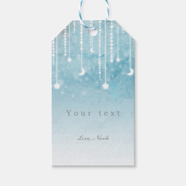 Etiqueta Para Presente Lua e estrelas Etiqueta de presente de Chá de fral (Frente)