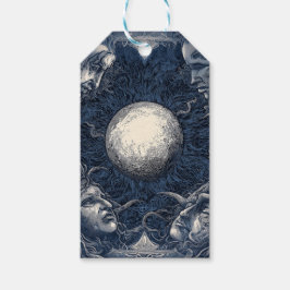 Etiqueta Para Presente Lua mítica cercada por quatro faces