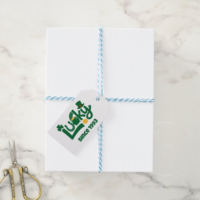 Etiqueta Para Presente Lucky since Year (Com cordão)