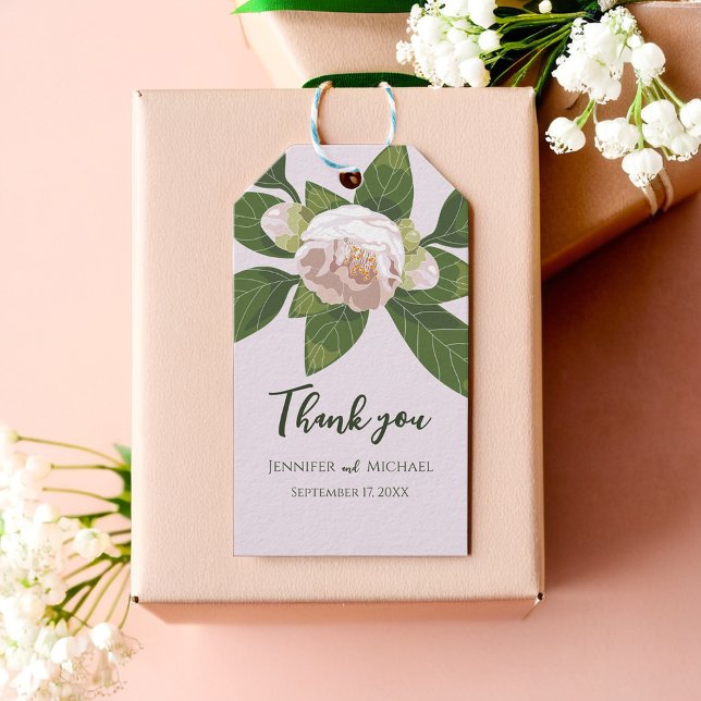 Etiqueta Para Presente Lush Flower e Greenery Elegante (Lush Flower and Greenery Elegant Gift Tags)