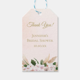 Etiqueta Para Presente Lush Pink e Dourado Watercolor Floral