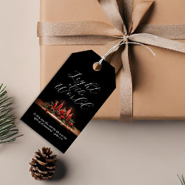 Etiqueta Para Presente Luz Elegante da Bíblia Mundial Verso Natal