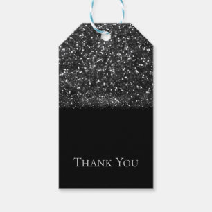 Etiqueta Para Presente Luzes Brilhantes Prateadas Brilho Festa Chic Glitt
