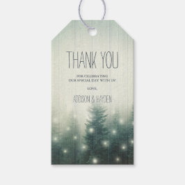 Etiqueta Para Presente Luzes da floresta | Rustic Obrigado