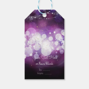 Etiqueta Para Presente Luzes de Brilho Roxo Favor de Festa de Aniversário