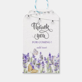 Etiqueta Para Presente Luzes de Corda Botânicas com Borboletas de Lavanda