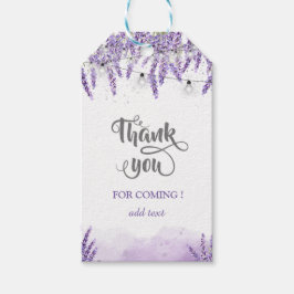 Etiqueta Para Presente Luzes de Corda Lavanda em Aquarela 