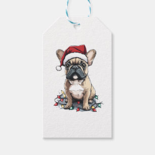 Etiqueta Para Presente Luzes de Natal de Bulldog Francês Presentes de Cac