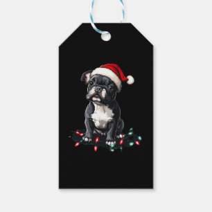 Etiqueta Para Presente Luzes de Natal do Bulldog Francês Presentes de Cac