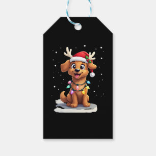 Etiqueta Para Presente Luzes de Natal Soft Coated Wheaten Terrier Cachorr