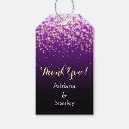 Etiqueta Para Presente Luzes espumantes roxas casamento Obrigado