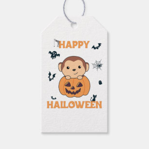 Etiqueta Para Presente Macaco Em Macacos Cuecas Pumpkin Feliz Halloween G