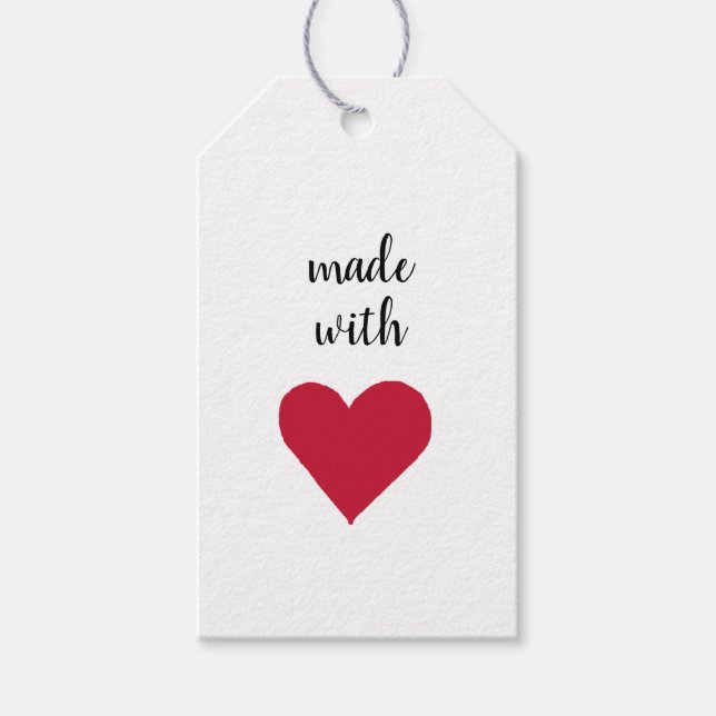 Etiqueta Para Presente Made with Love Heart Gift (Frente)