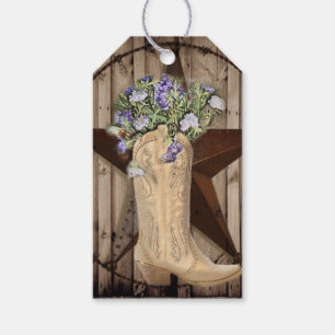 Etiqueta Para Presente madeira de celeiro rústico flor silvestre caubói c