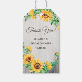 Etiqueta Para Presente Madeira Rústica De Girassol Obrigado