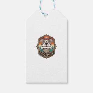 Etiqueta Para Presente Mãe de Cachorro Osso Bandana Antigo Quadro_1