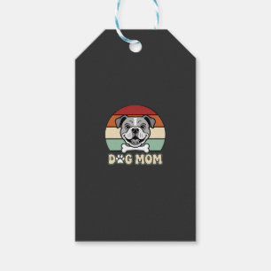 Etiqueta Para Presente Mãe de Cachorro Retro Bulldog Vetor