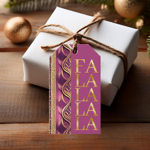 Etiqueta Para Presente Magenta Dourado Natal Fa La Pattern#27 ID1009