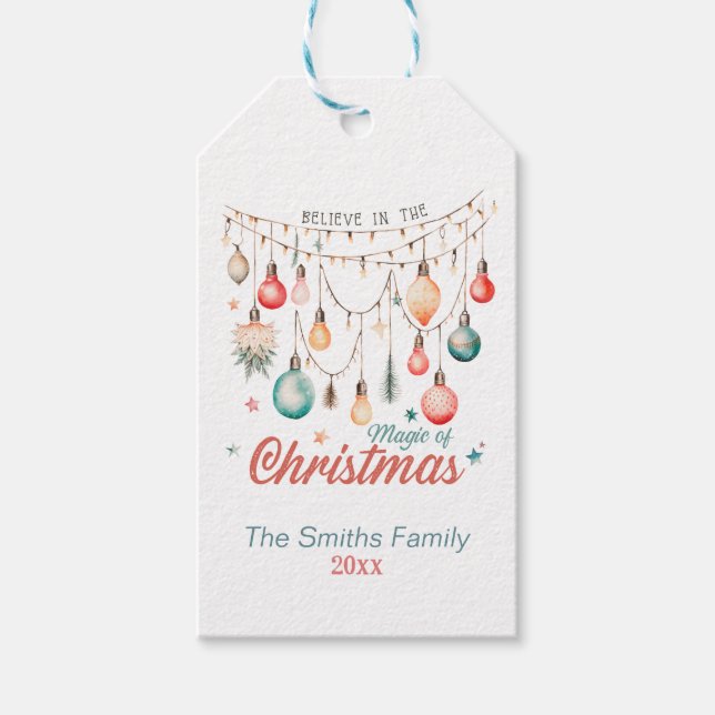 Etiqueta Para Presente Magia de Pastel Bonito do Natal (Frente)