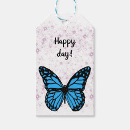 Etiqueta Para Presente Magical blue butterfly pink glitter art