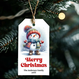 Etiqueta Para Presente Magical Personalizado Férias Homem de Neve Natal