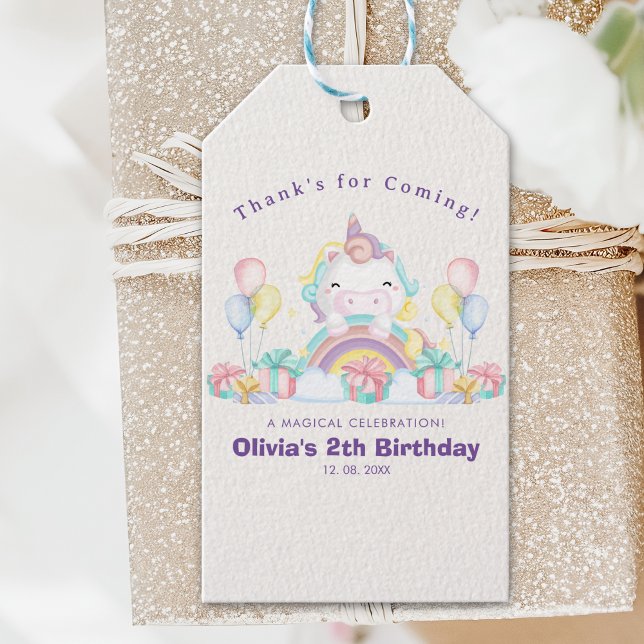 Etiqueta Para Presente Magical Unicorn Birthday Girl (Criador carregado)