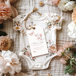 Etiqueta Para Presente Magnolia Blush Butterfly Chá de fraldas Favor