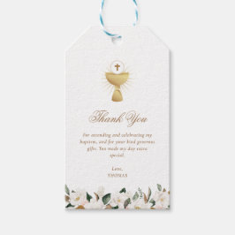 Etiqueta Para Presente Magnolia obrigado de batismo floral