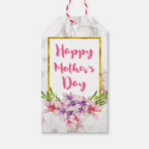 Etiqueta Para Presente Magolia de Aquarela no Dia de as mães de Textura 