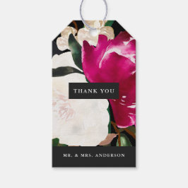 Etiqueta Para Presente Magolia Pintada em Preto | Casamento Obrigado