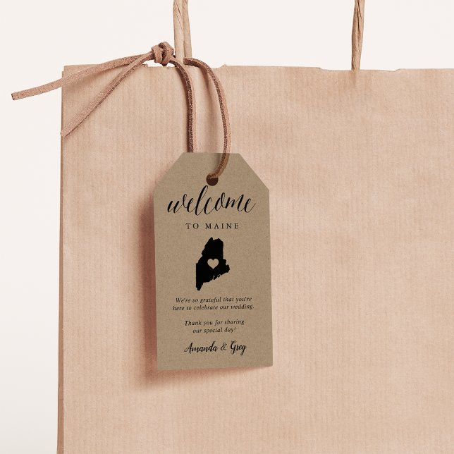 Etiqueta Para Presente Maine Wedding Welcome (Criador carregado)