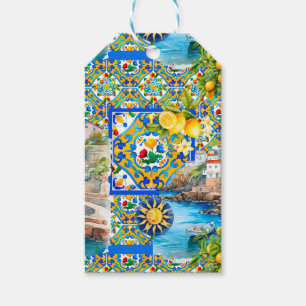Etiqueta Para Presente Majolica, limão, azulejos sicilianos,