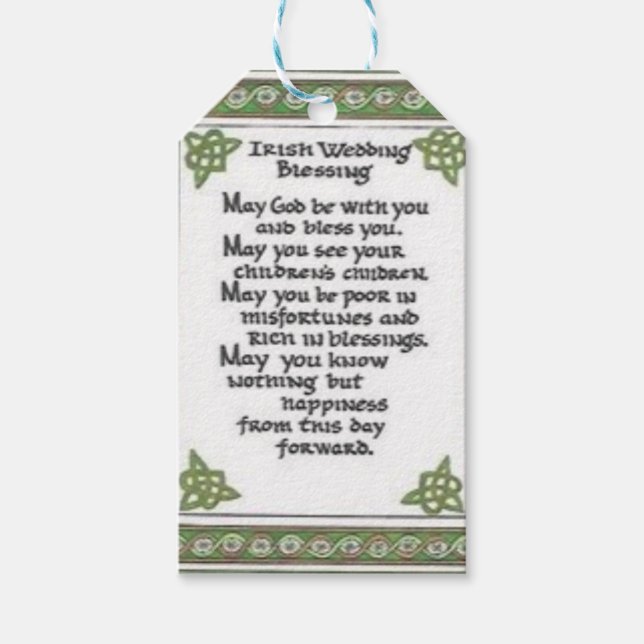 Etiqueta Para Presente mala de bênção do casamento irlandês (Frente)