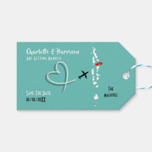 Etiqueta Para Presente Maldives Casamento Destino Salvar a Data